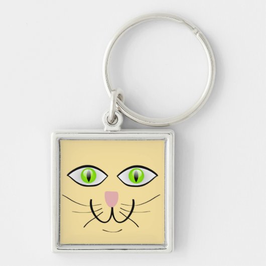 Porte-clés Dessin animé visage drôle de chat-29034 (Devant)