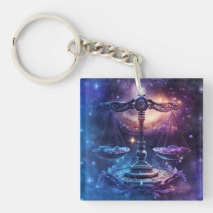 Porte-clés Dessin aquarelle Signe du zodiaque Balance