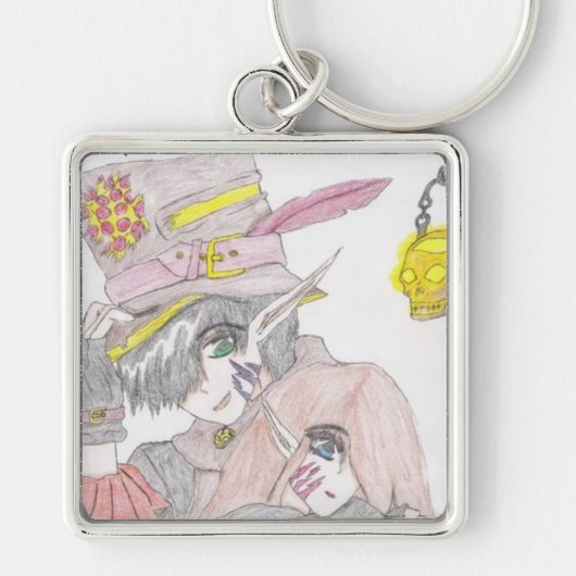 Porte-clés Dessin au crayon éffrayant de couleur du couple d' (Devant)