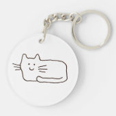 Porte-clés Dessin au trait de chat de dessin animé (Dos)