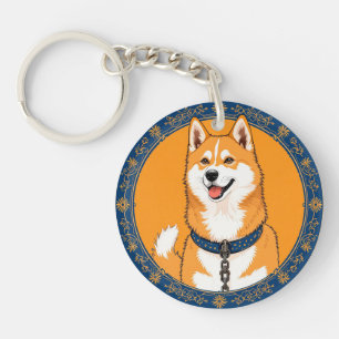 Porte-clés Dessin coloré Happy Dog