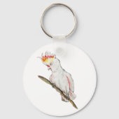 Porte-clés Dessin d'aquarelle d'un perroquet de cacatoès (Recto)