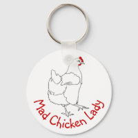 Dessin d'art animal mad Chicken Lady Funny