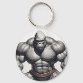 Porte-clés Dessin d'art pop de Gorilla Bodybuilder (Recto)