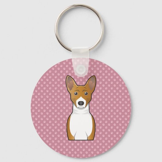 Porte-clés Dessin de Basenji (Recto)
