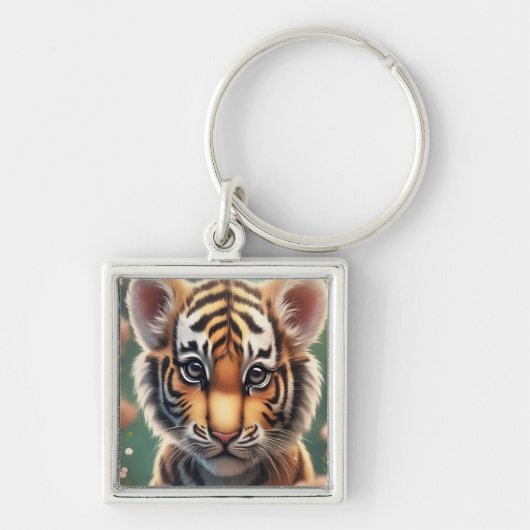 Porte-clés dessin de bébé tigre (Devant)