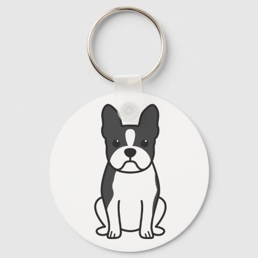 Porte-clés Dessin de Boston Terrier Dog (Recto)