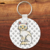 Porte-clés Dessin de chat Birman / Ragdoll tabby au point crè (Recto)