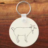 Porte-clés Dessin de chèvre mignonne amusant Simple Quirky An (Recto)