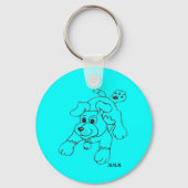 Porte-clés Dessin de chien crayon de charbon (Verso)