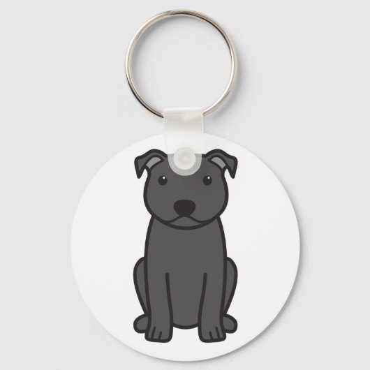Porte-clés Dessin de Chien du Staffordshire Bull Terrier (Recto)
