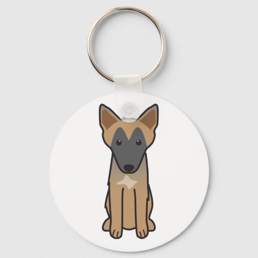 Porte-clés Dessin de Chien Malinois (Recto)