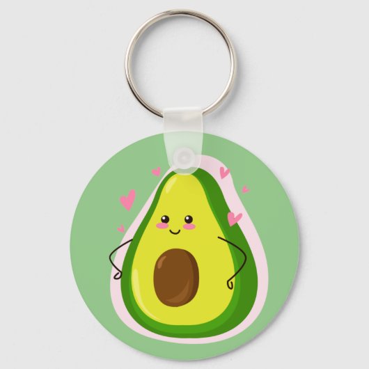 Porte-clés Dessin de dessin animé Cute Kawaii Avocado (Recto)