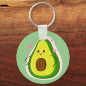 Porte-clés Dessin de dessin animé Cute Kawaii Avocado (Recto)