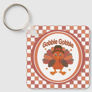 Porte-clés Dessin de dinde de Thanksgiving mignon – “Gloussem