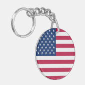 Porte-clés Dessin de fierté de drapeau américain USA (Devant gauche)