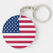 Porte-clés Dessin de fierté de drapeau américain USA (Dos)