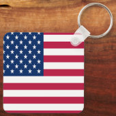 Porte-clés Dessin de fierté de drapeau américain USA (Verso)