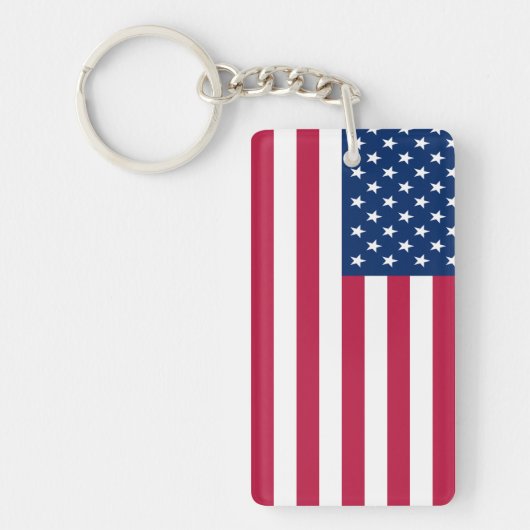 Porte-clés Dessin de fierté de drapeau américain USA (Devant)