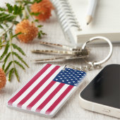 Porte-clés Dessin de fierté de drapeau américain USA (Devant droit)