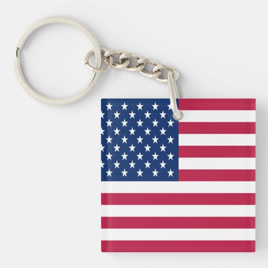 Porte-clés Dessin de fierté de drapeau américain USA (Devant)