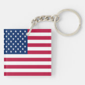 Porte-clés Dessin de fierté de drapeau américain USA (Dos)