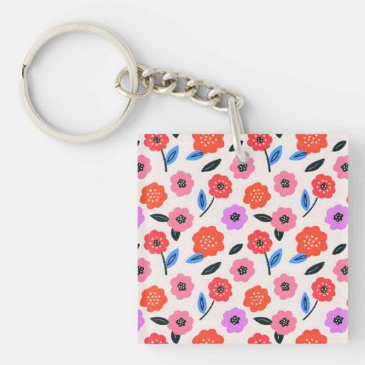 Porte-clés dessin de fleurs de Han (Devant)