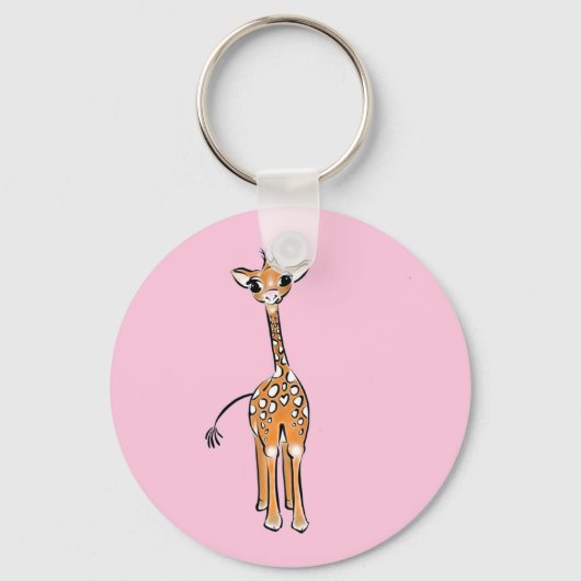 Porte-clés Dessin de girafe, animaux de safari (Recto)