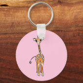 Porte-clés Dessin de girafe, animaux de safari (Recto)