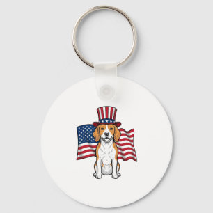 Porte-clés Dessin de gravure vintage de drapeau de chien Beag