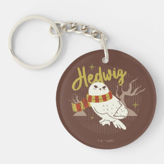 Porte-clés Dessin de Hedwig dans la forêt fantaisiste
