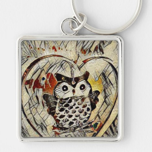 Porte-clés Dessin de hibou (Devant)