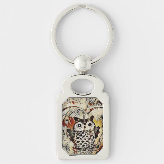 Porte-clés Dessin de hibou (Devant)