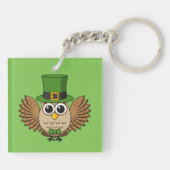 Porte-clés Dessin de la chouette de la Saint Patrick (Dos)