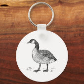 Porte-clés Dessin de la nature de l'oie canadienne (Recto)