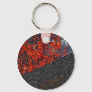 Porte-clés Dessin de lave chaude du cratère du volcan en ér