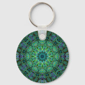 Porte-clés dessin de mandala vert émeraude (Verso)
