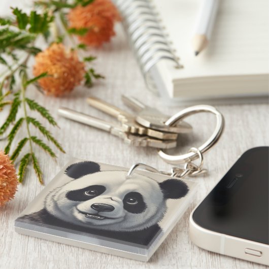 Porte-clés Dessin de Panda (Devant Droit)