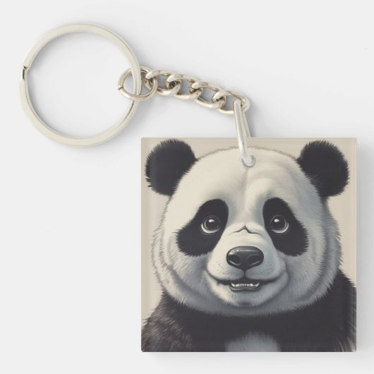 Porte-clés Dessin de Panda (Devant)
