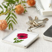 Porte-clés Dessin de pavot rouge (Côté)