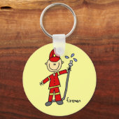 Porte-clés Dessin de pompier bâtonnet (Recto)