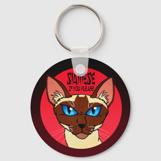 Porte-clés Dessin de Siamese peint (Recto)