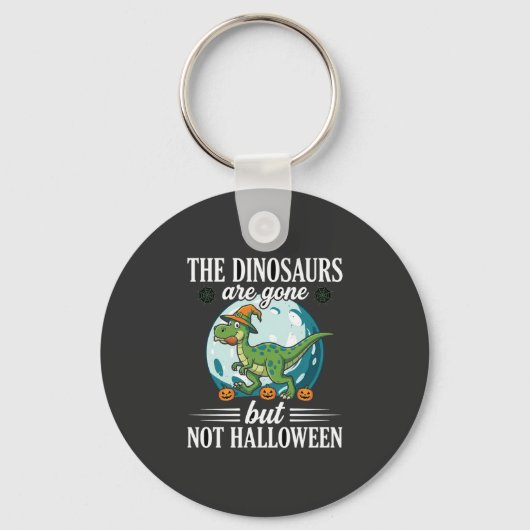 Porte-clés Dessin de sorcière d'Halloween de dinosaure drôle (Recto)