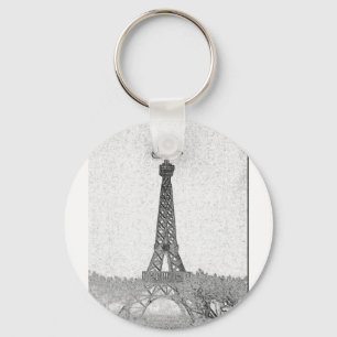 Porte-clés Dessin de Tour Eiffel de Paris, le Texas