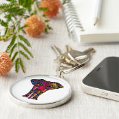 Porte-clés Dessin d'éléphant coloré (Côté)