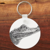 Porte-clés Dessin d'encre de crocodile pour bébé (Recto)