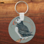Porte-clés Dessin d'Oiseaux de Puffin de l'Atlantique (Recto)