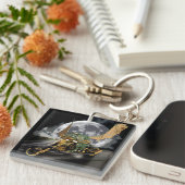 Porte-clés Dessin Dragon et Imaginaire Lune (Devant Droit)