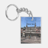 Porte-clés Dessin d'une place à Madrid, Espagne (Devant gauche)