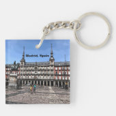 Porte-clés Dessin d'une place à Madrid, Espagne (Dos)